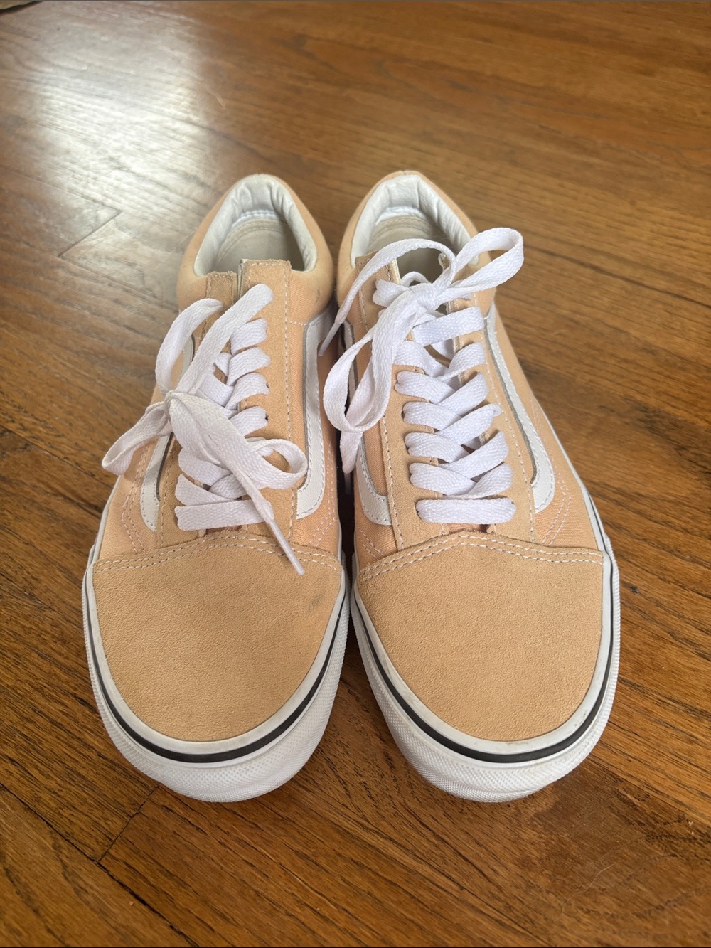 Vans Peach Low-Top Old Skool Sneakers with White Stripe